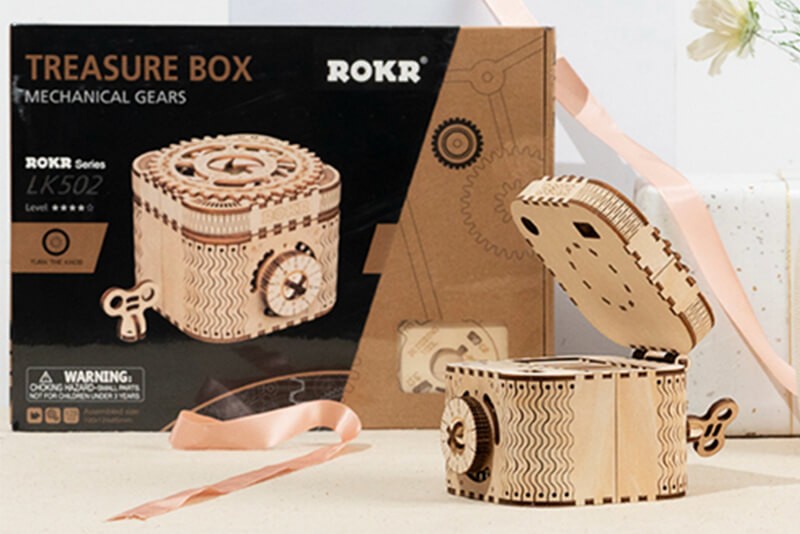 Boite à Secret - Puzzle 3D Mécanique en bois Rokr- BCD JEUX