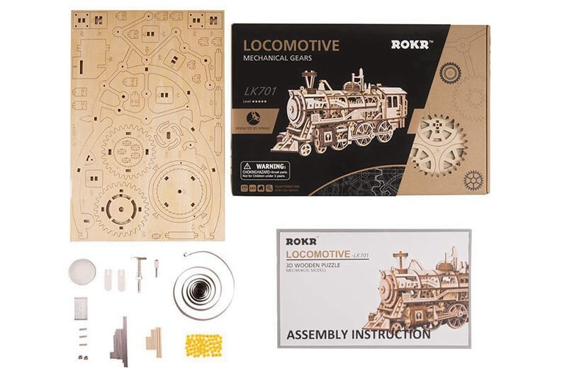 Locomotive Mécanique Puzzle 3D Bois