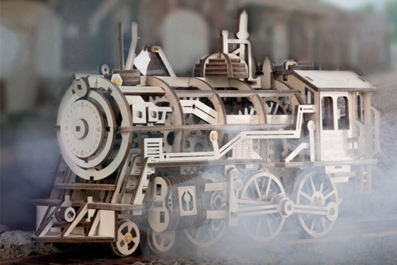 Locomotive Mécanique Puzzle 3D Bois
