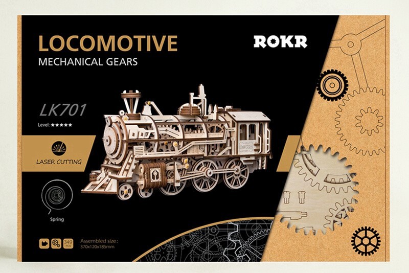 Locomotive Mécanique Puzzle 3D Bois