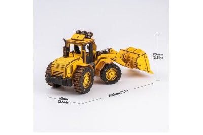 Puzzle Bulldozer en bois