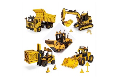 Pack complet Puzzle Engins de Chantier en bois