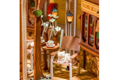 Terrasse et chat miniature du Book Nook Sunshine Town TGB02